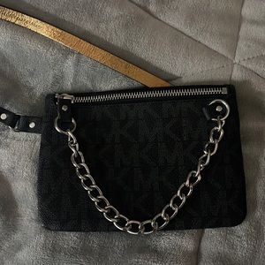 Brand: Michael Kors, Color: Black, silver chain, gold inside, Size: Small